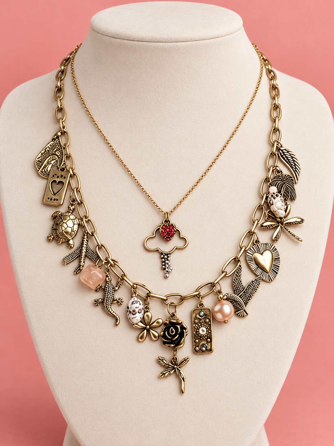 A Life Well Traveled Gold Boho Layered Charm Necklace