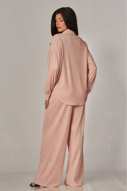 CATCH THE LIGHT RHINESTONE LOUNGE SET IN PINK