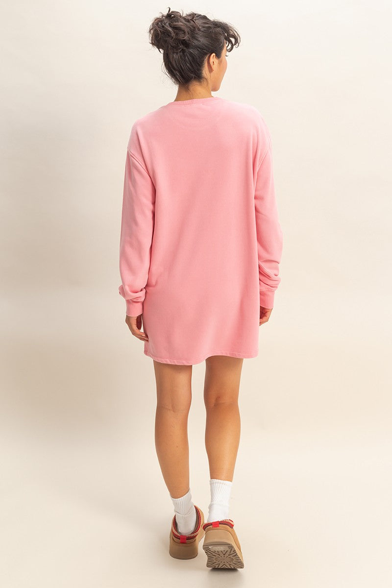 Weekend Warrior Pink Sweatshirt Dress