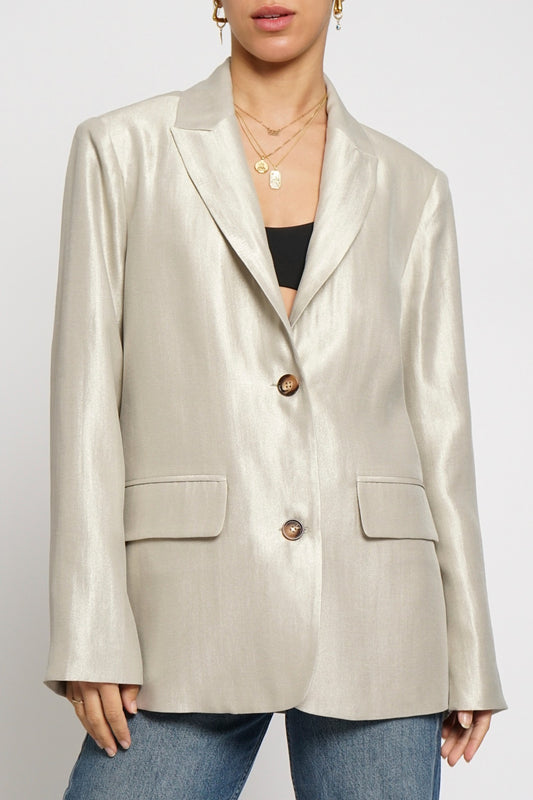 Galaxy Glow Iridescent Fabric Blazer