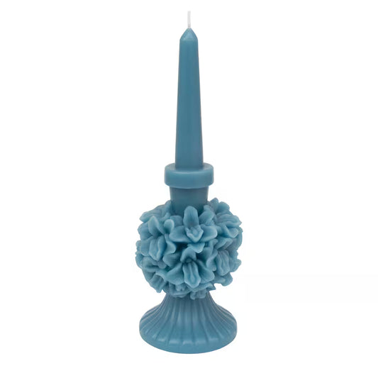 Floral Cluster Taper Candle in 4 Colors