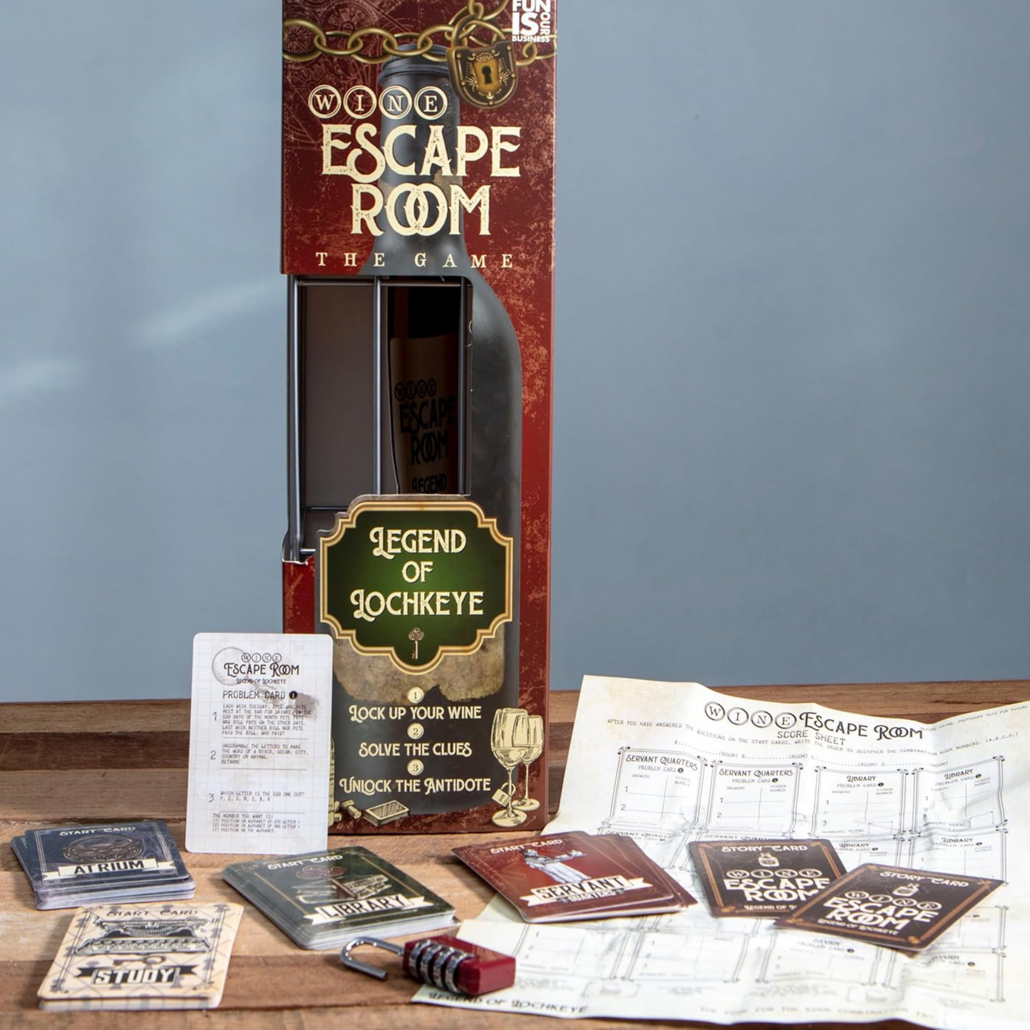Escape Room Game - Wine Bottle Puzzle Box