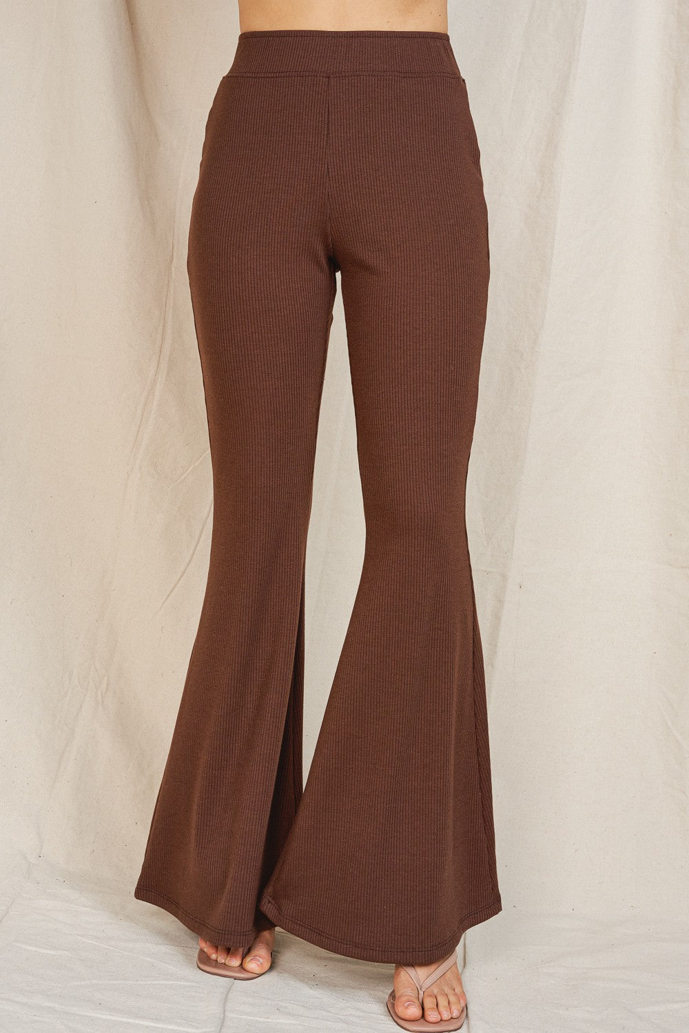 Bell Bottom Rib Knit Pants