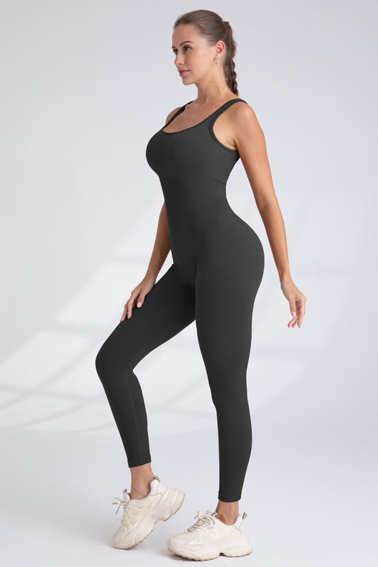 SADIE SEAMLESS ATHLEISURE BLACK UNITARD