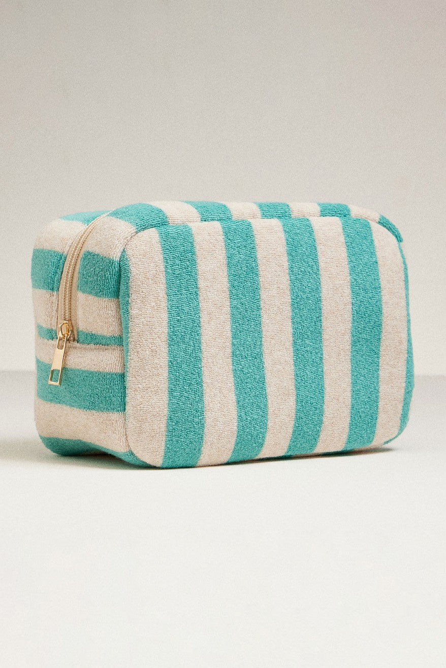 Large Striped Makeup Bag