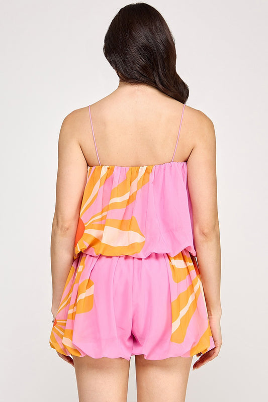 Bubble Bloom Chiffon Romper
