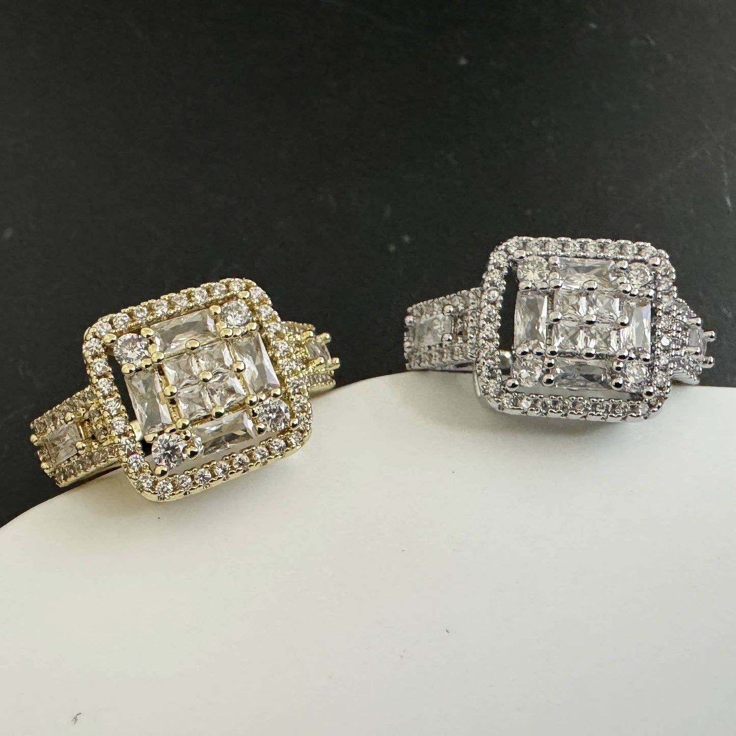 Square Cut Cubic Zirconia Ring
