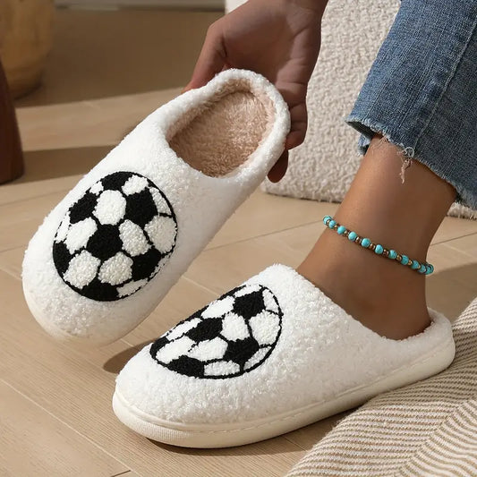Soccer Theme Embroidered Slippers
