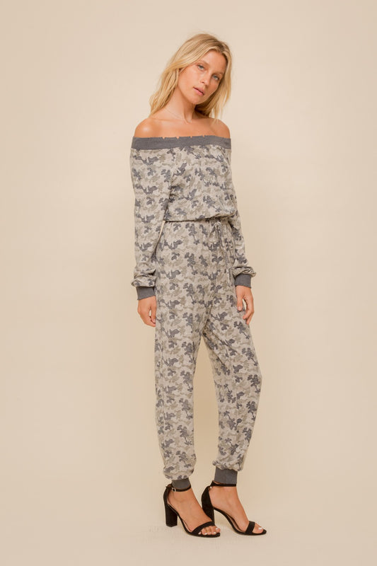 Paratrooper All In One Camo Print Jumpsuit