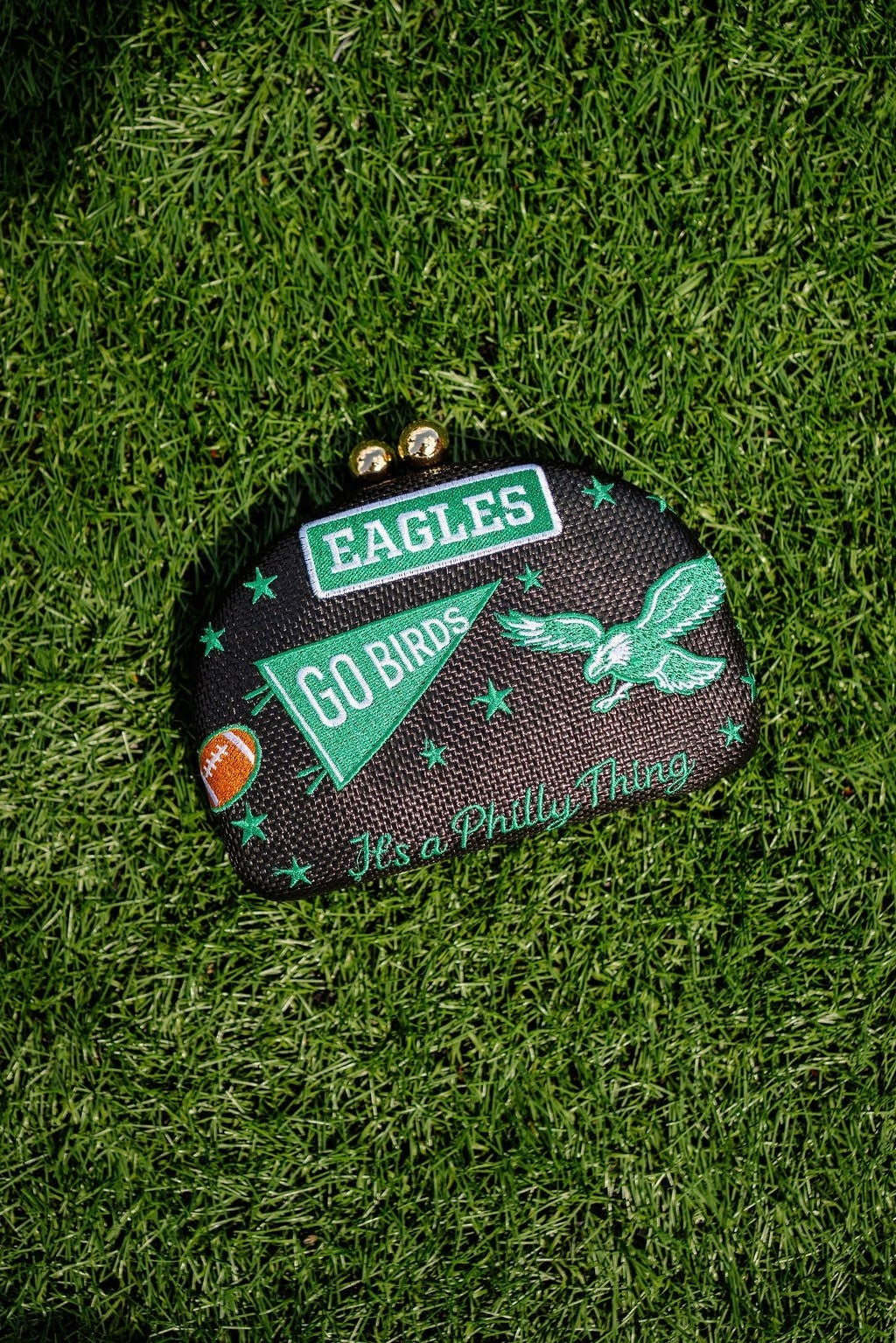 GO BIRDS Philadelphia Eagles Football Embroidered Handbag