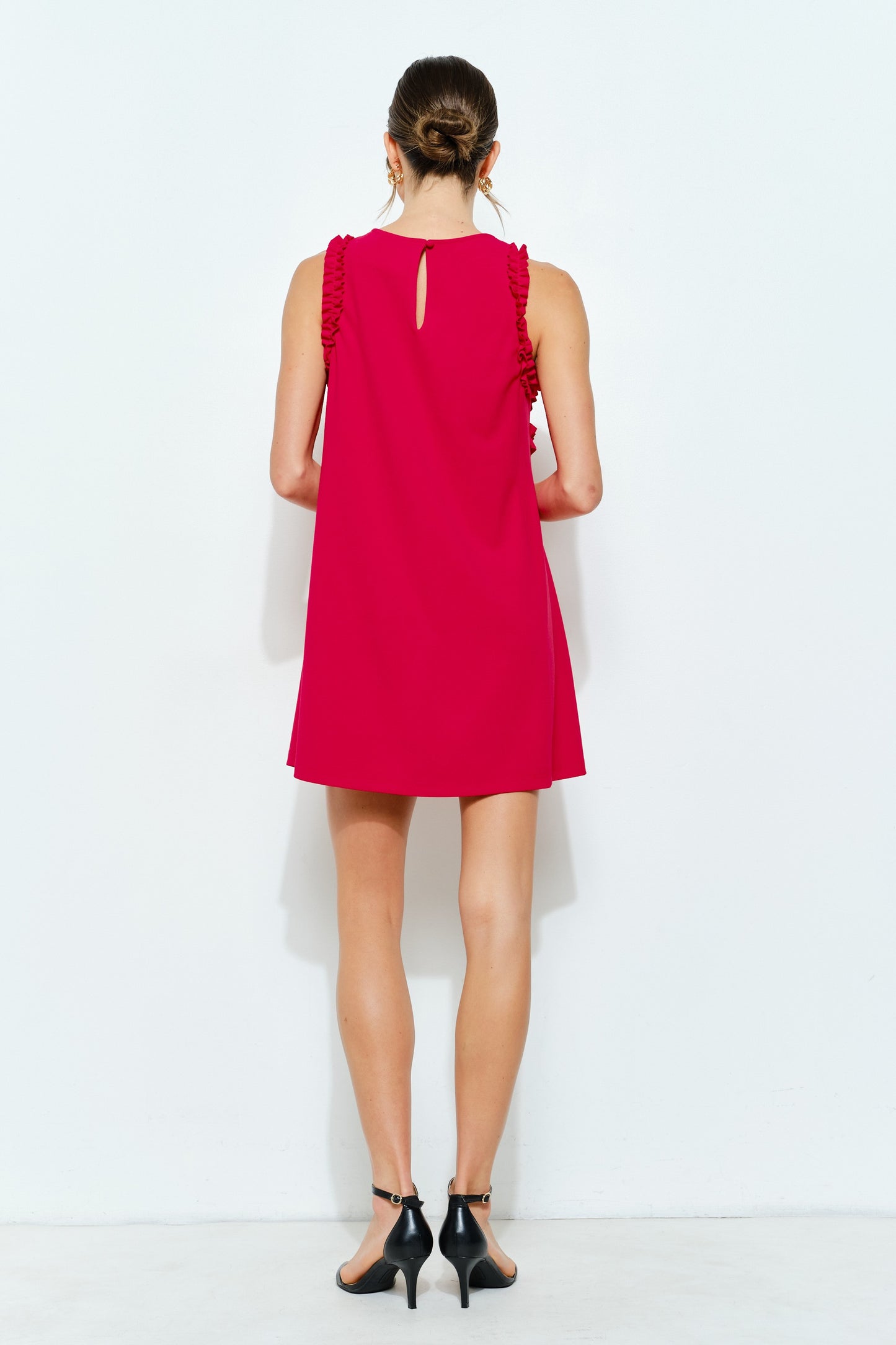 PARTY PERFECT RED RUFFLE DRESS