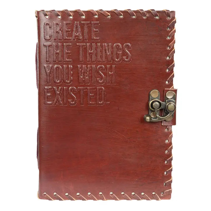 Create Your Path Carved Leather Manifest Journal