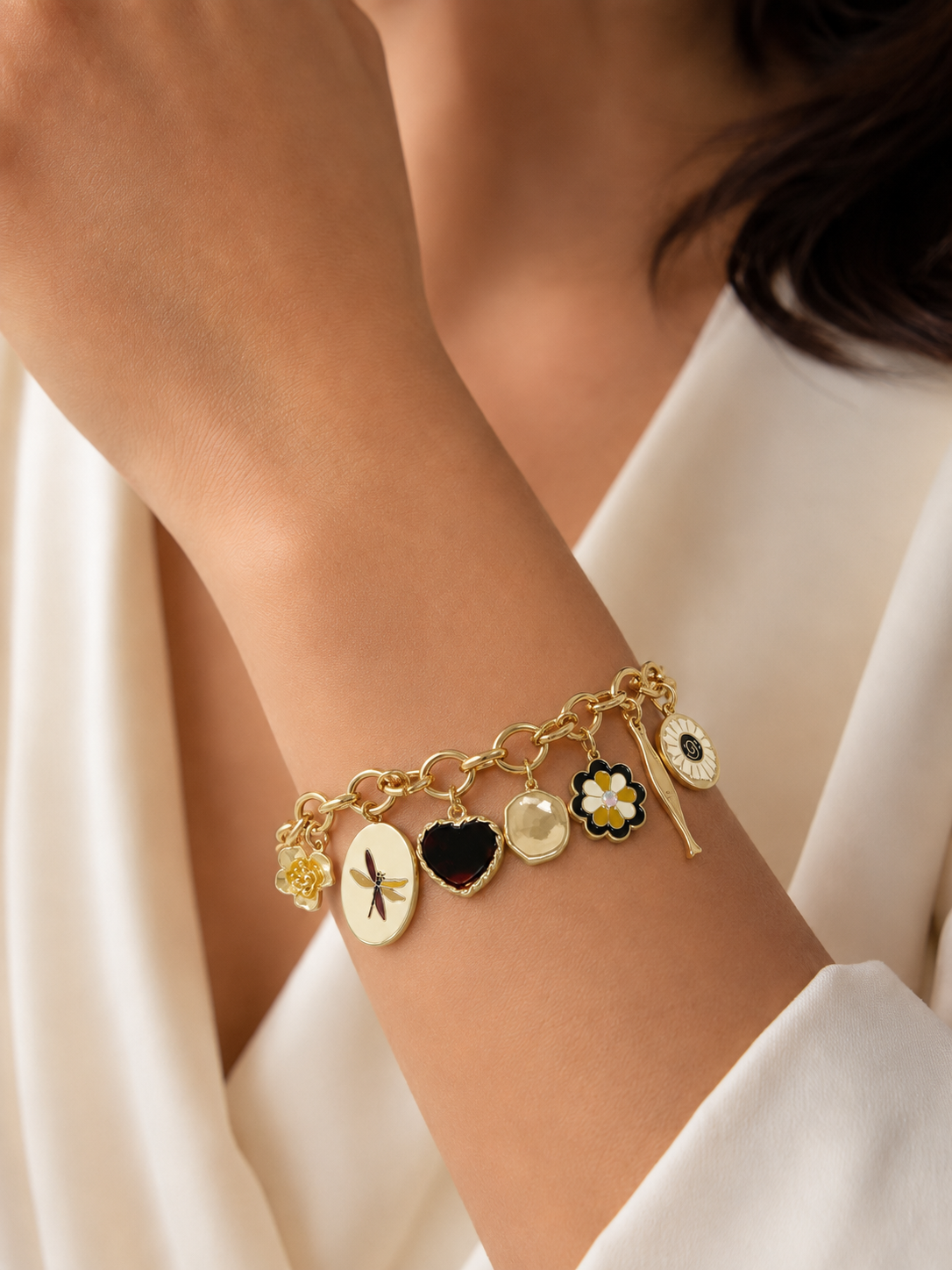 Flight of The Dragonfly Gold Charm Bracelet