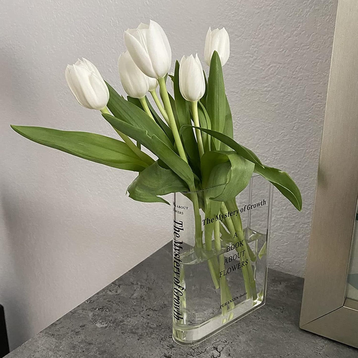 Acrylic Bookshelf Book Shaped Flower Vase