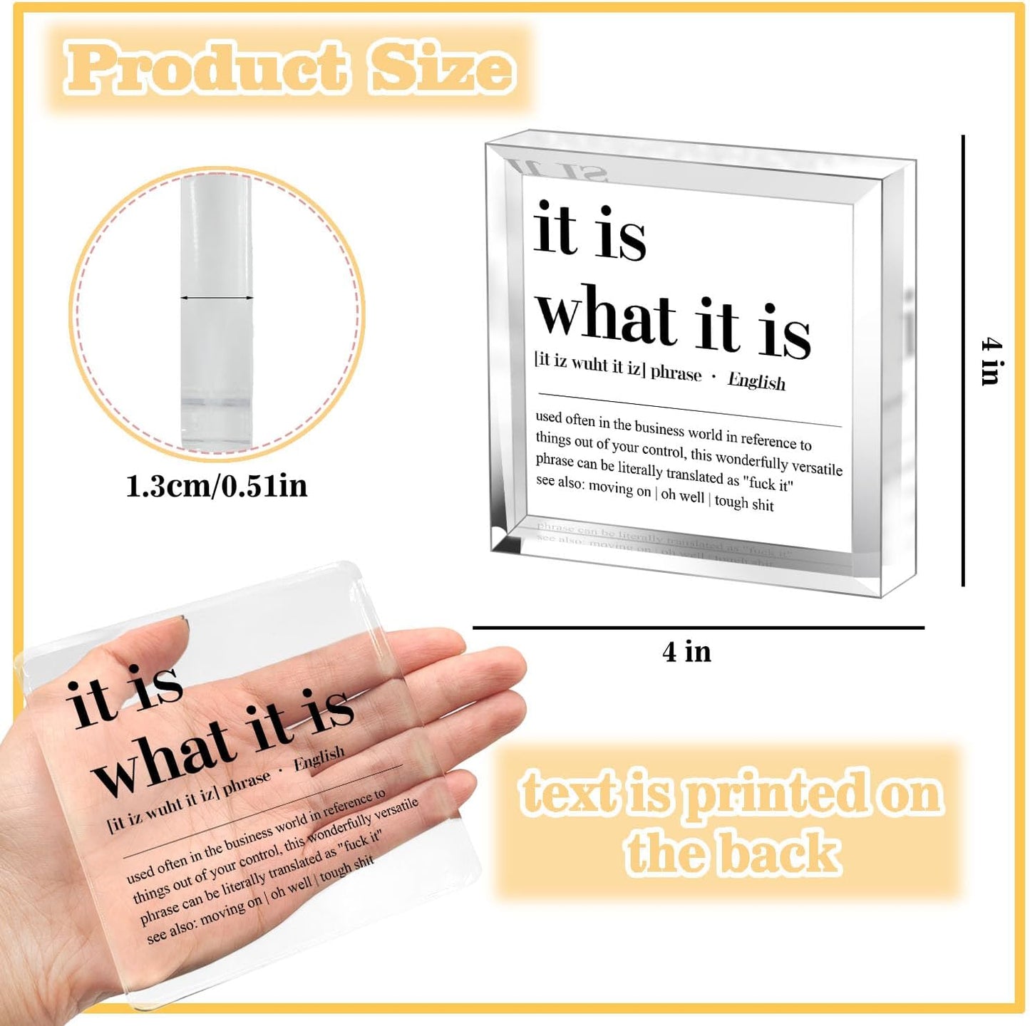 It Is What It Is Office Sign Acrylic Plaque