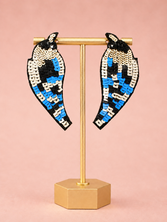 Hummingbird Artisan Beaded Statement Earrings