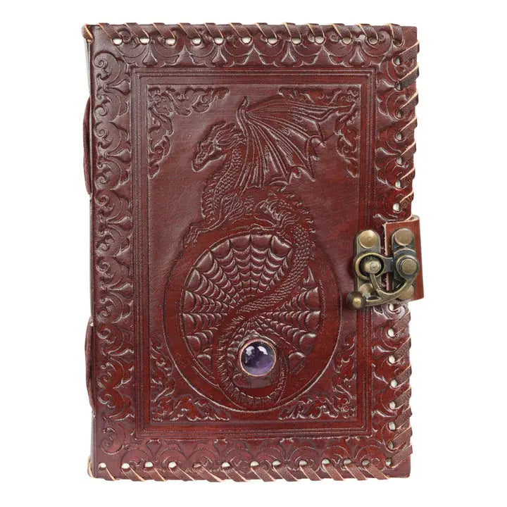 Dragon Spirit Animal Carved Leather Manifest Journal