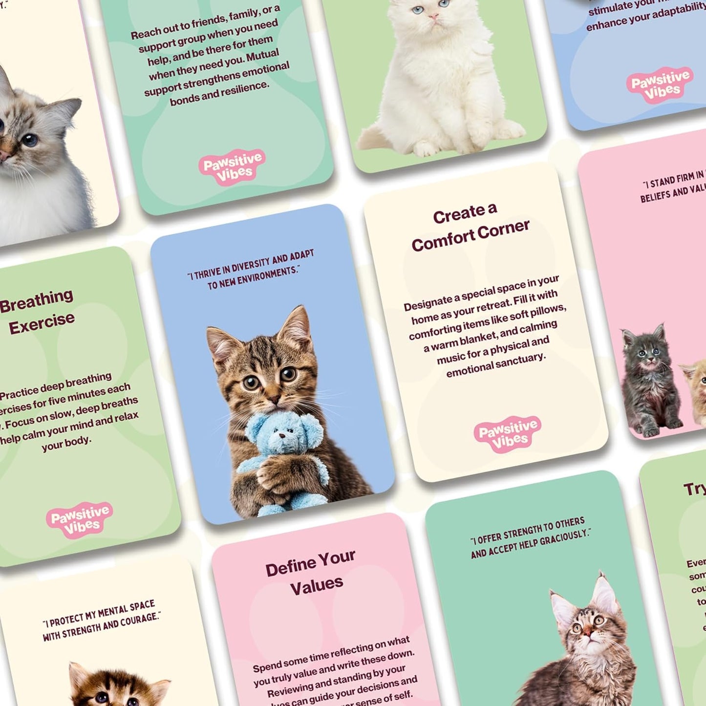 Pawsitive Vibes Inspirational Cat Cards