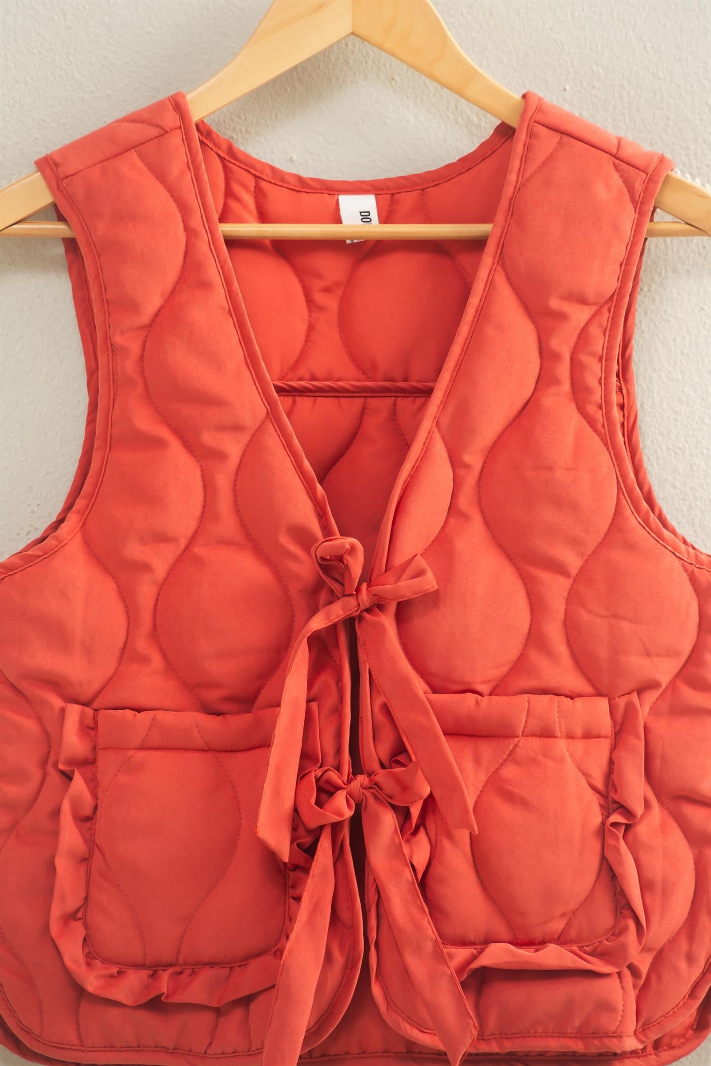 Go With The Bow Quilted Vest