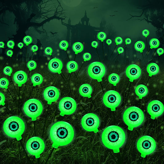 Outdoor Solar Scary Eyeball Light Yard Stakes - 8PC