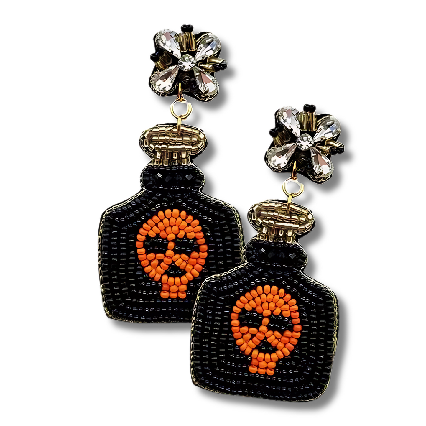 Pick Your Poison Seed Beaded Halloween Goth Earrings