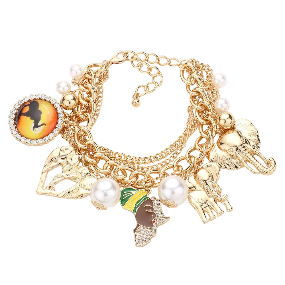 Africa Has My Heart Charm Bracelet