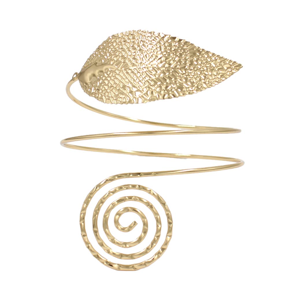 Leaf in The Wind Gold Arm Cuff Bracelet