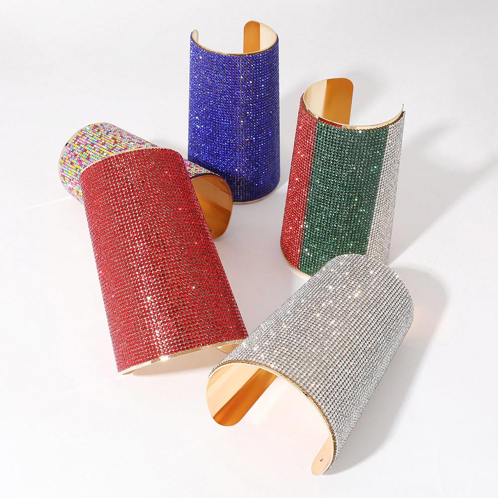 Crystal Italian Flag Theme Arm Cuff Bracelet