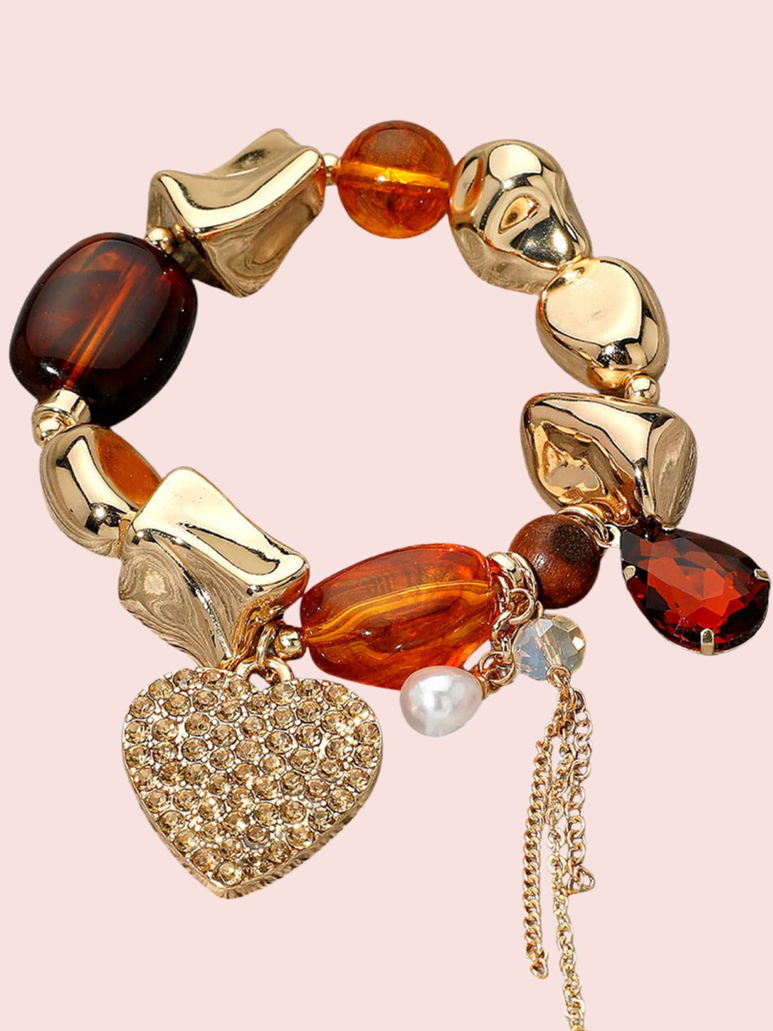 Have a Heart Pebble Stone Stretch Bracelet