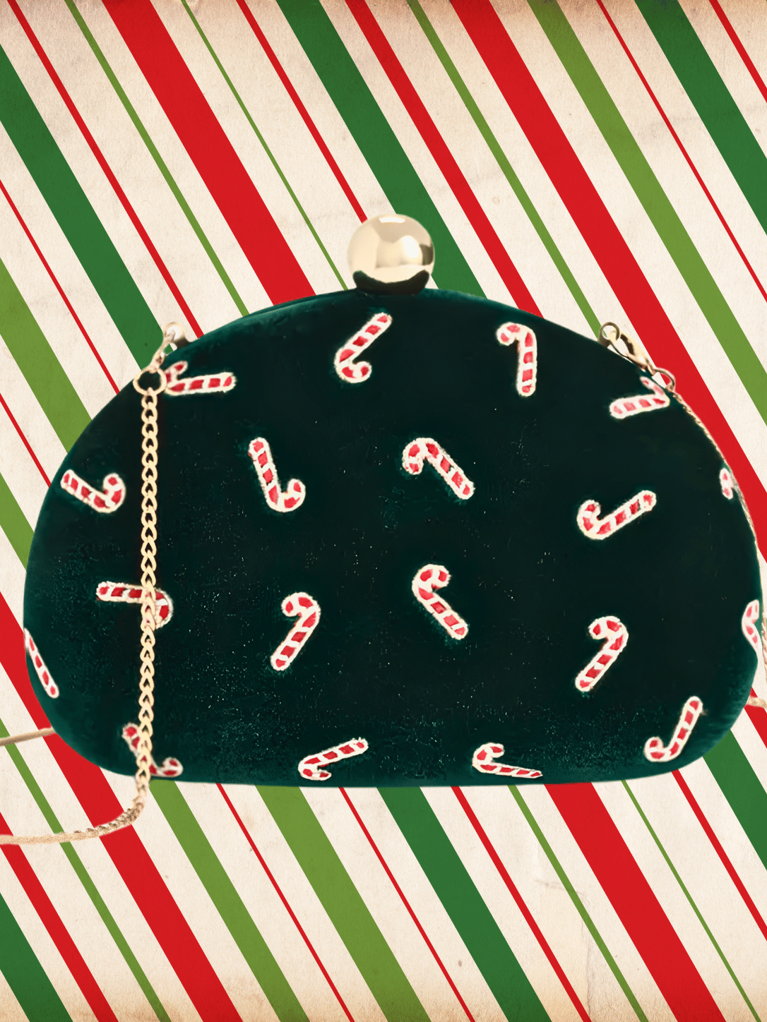 Candy Cane Lane Mini Crossbody Holiday Handbag