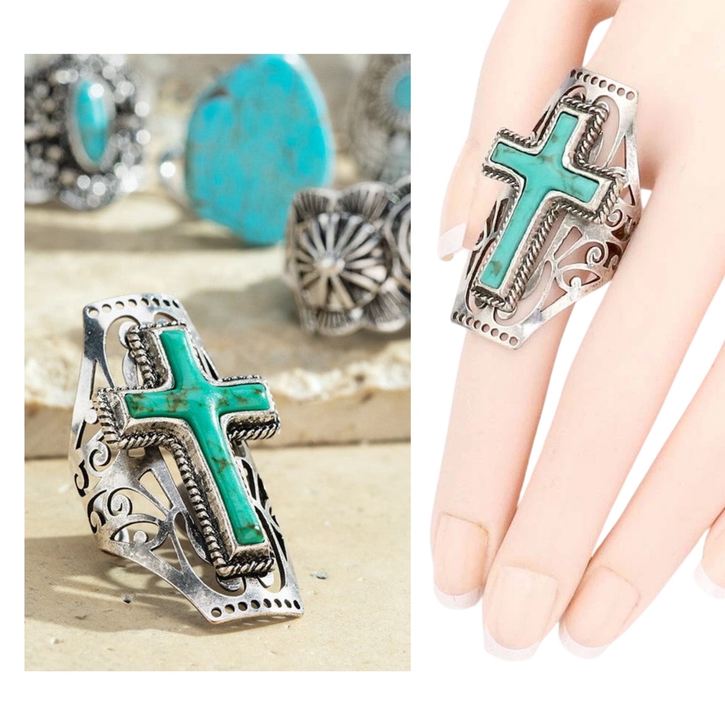 Faith and Frontier Cross Western Cuff Ring