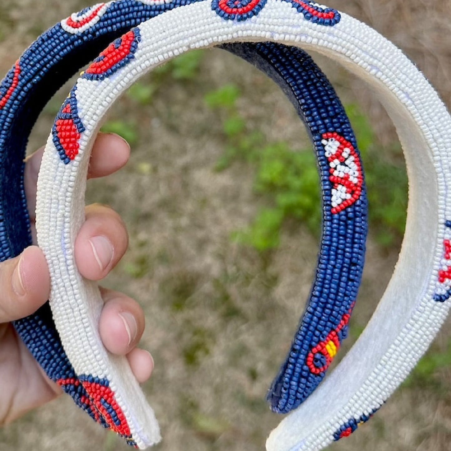 Atlanta Braves Logo Baseball Team Seed Beaded Headband