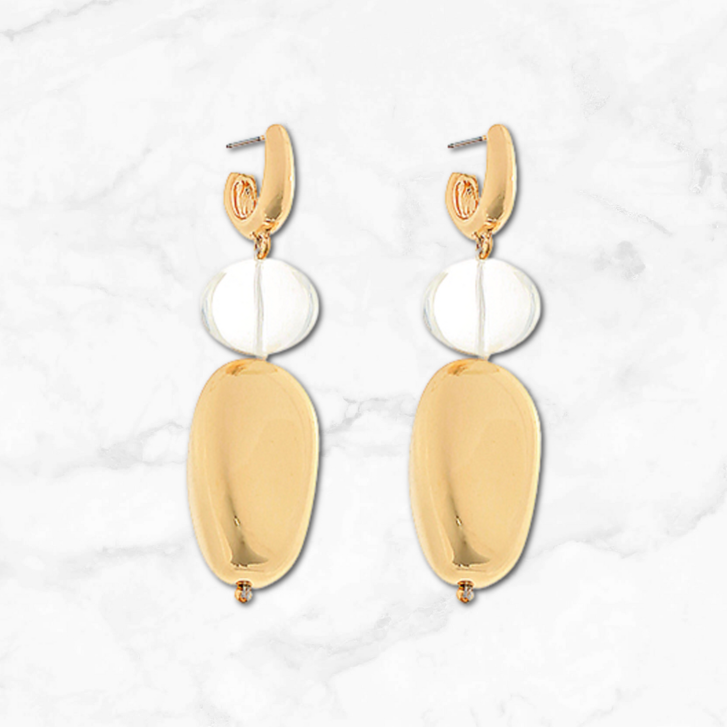 Gia Gold Dipped Beaded Huggie Hoop Earrings