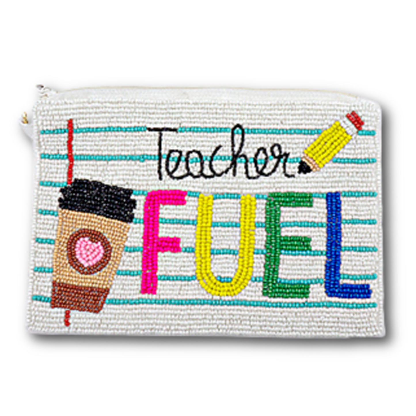 Teacher Fuel Beaded Coin Money Storage Pouch