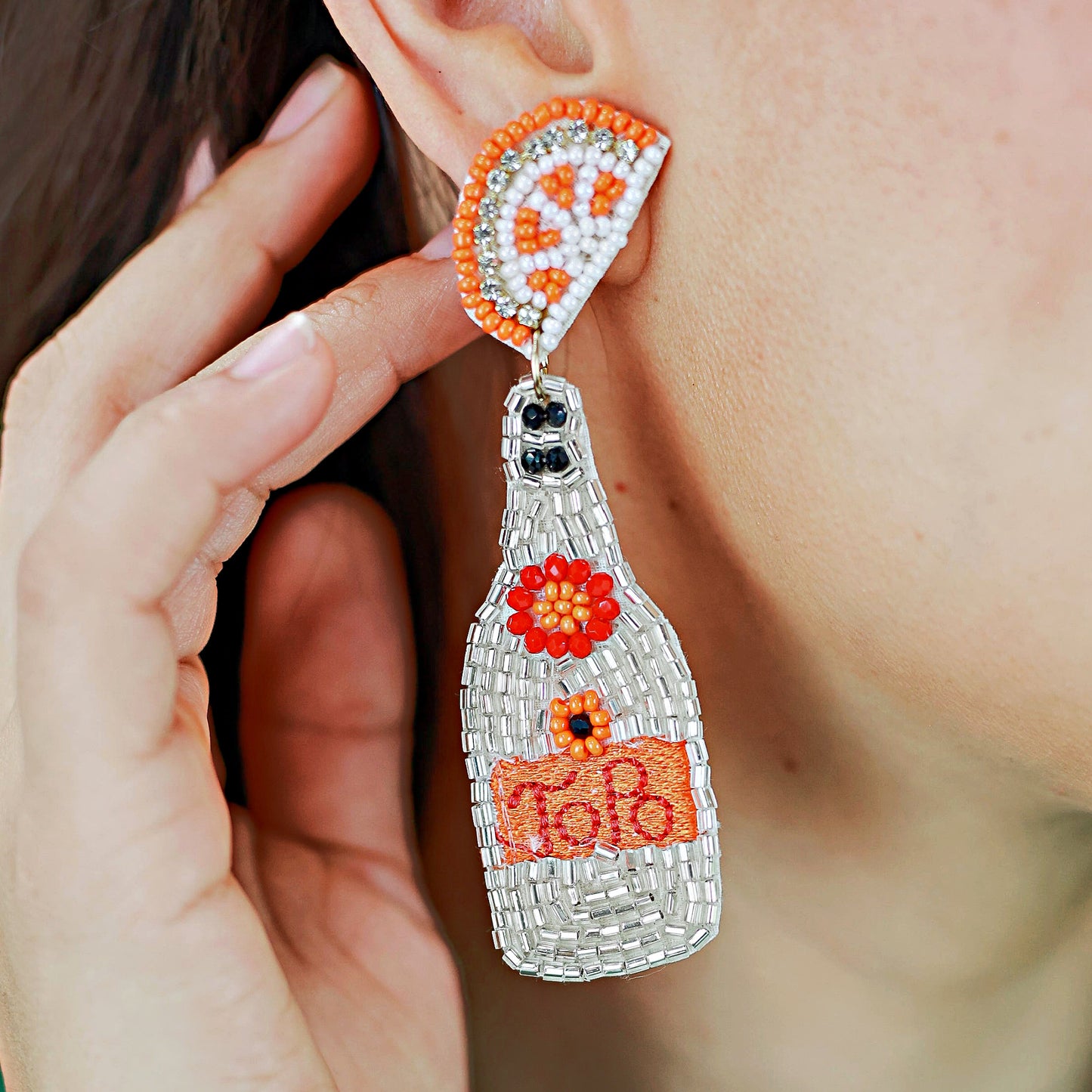TOPO CHICO Mexican Water Bottle Beaded Earrings