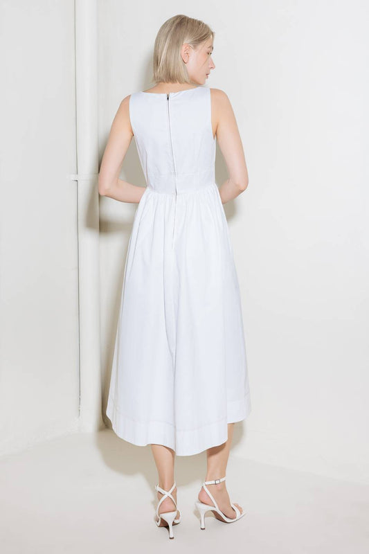 CATCH THE SUN IN WHITE WOVEN MIDI DRESS