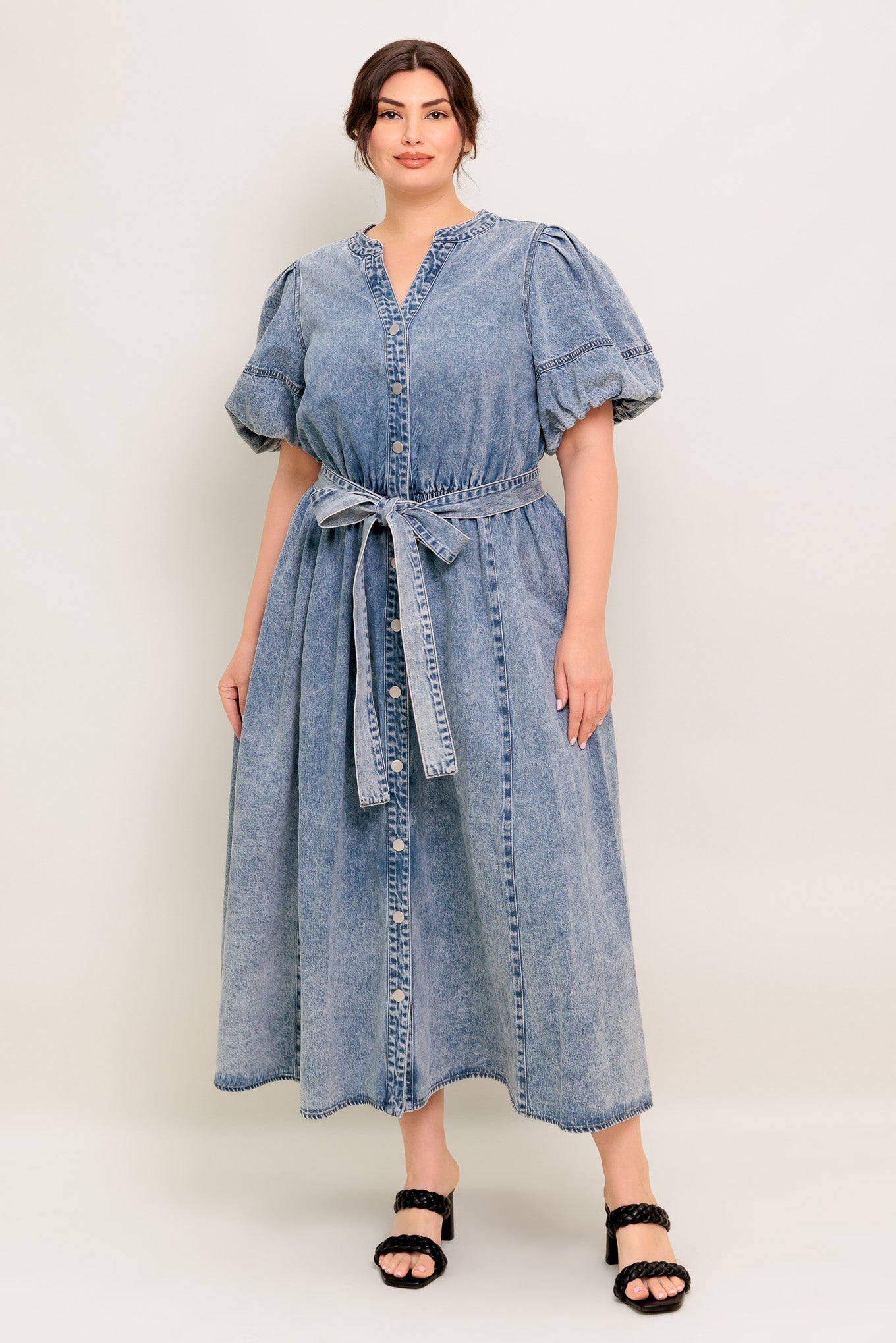 VESTIDO MIDI BAREFORM DE MEZCLILLA LIGERA