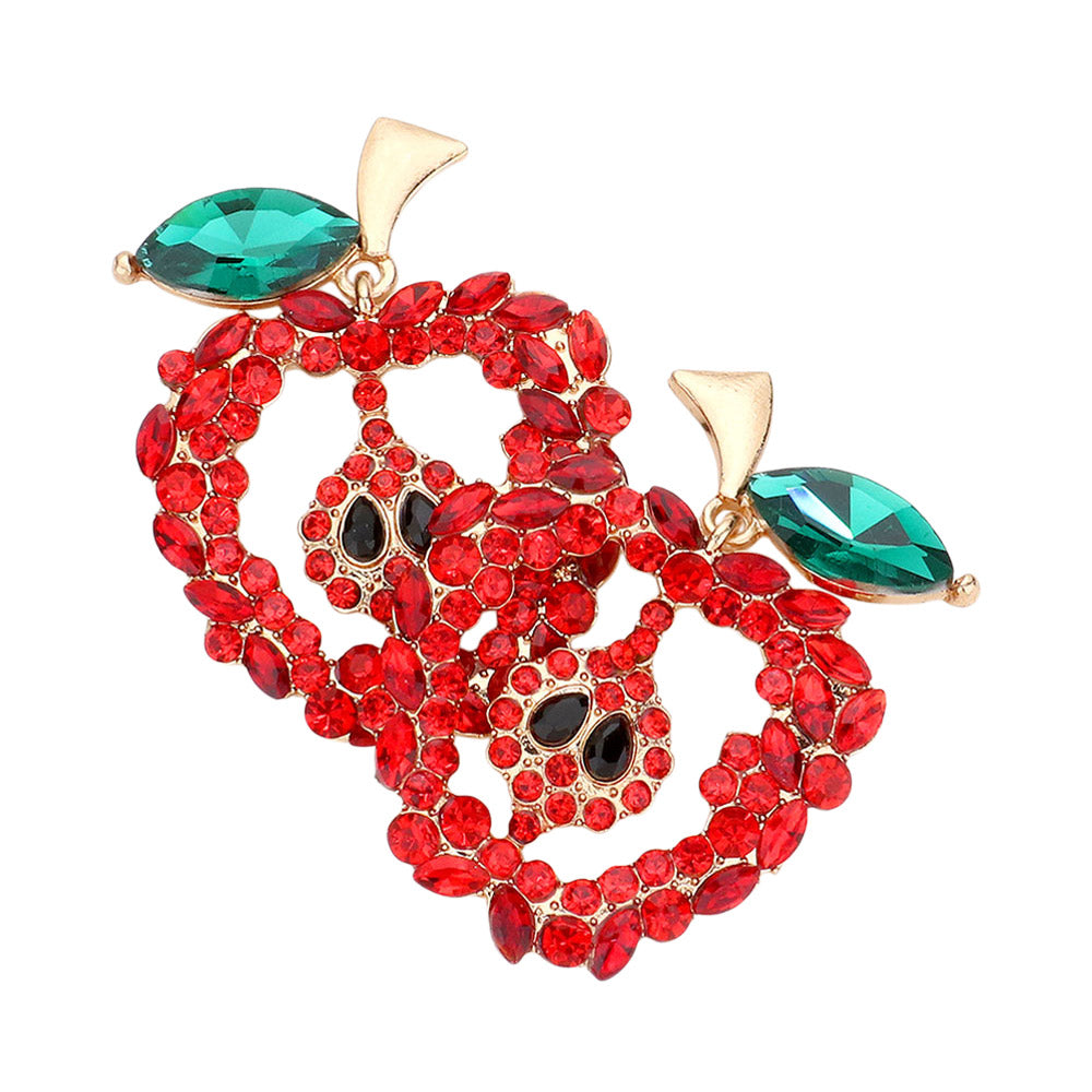 CZ Crystal Sparkle Apple Earrings