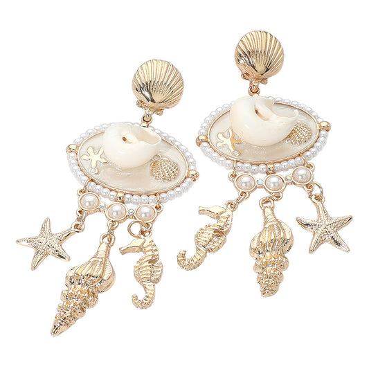 Maia Mermaid Sea Siren Shell Earrings