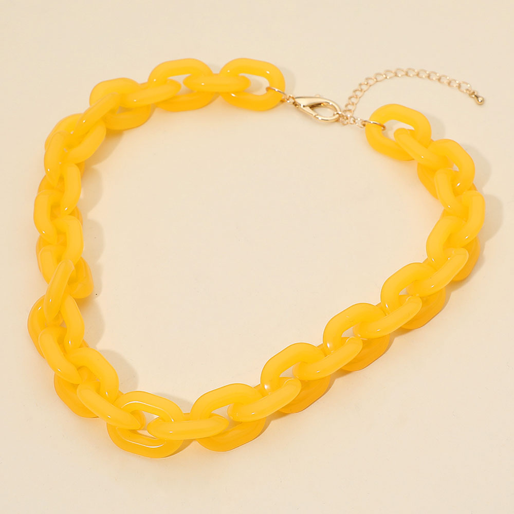 Arden Aqua Chunky Chain Link Necklace & Earrings SET