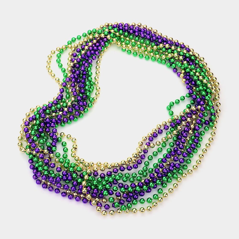 Mardi Gras 12PC Beaded Long Necklace SET