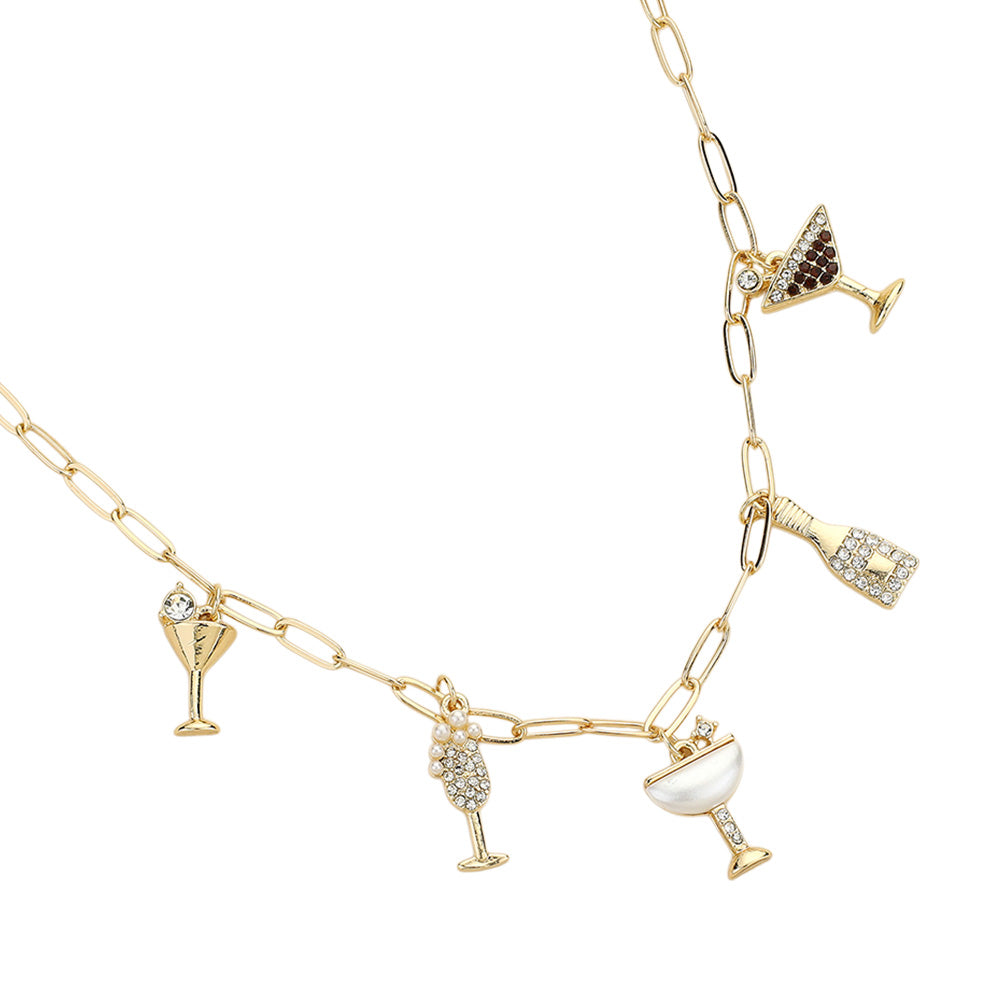 Rush To Celebrate Cocktail Theme Necklace