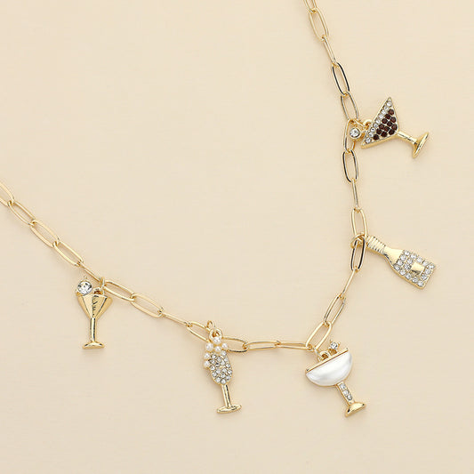 Rush To Celebrate Cocktail Theme Necklace