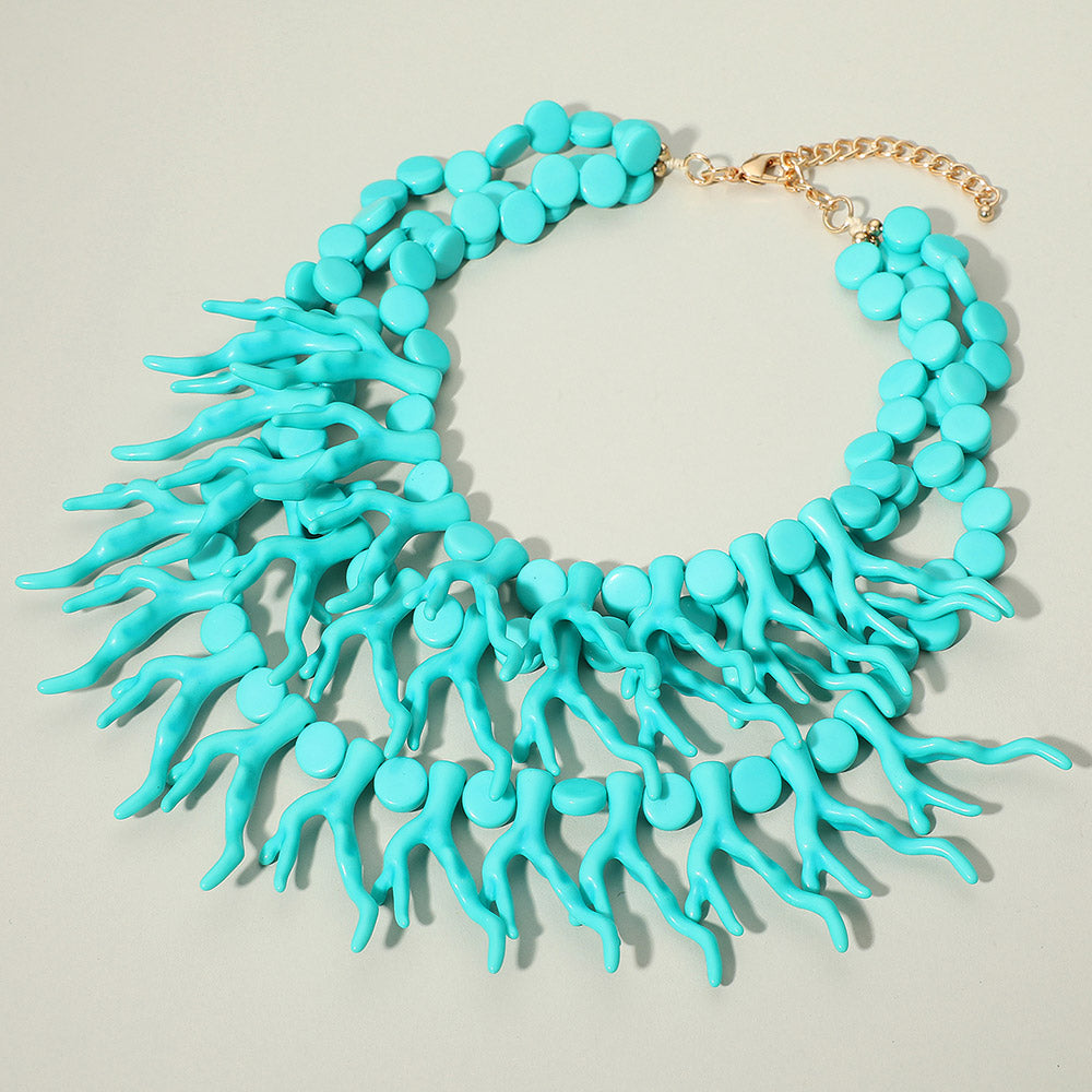 Coastal Coral Crush Statement Necklace