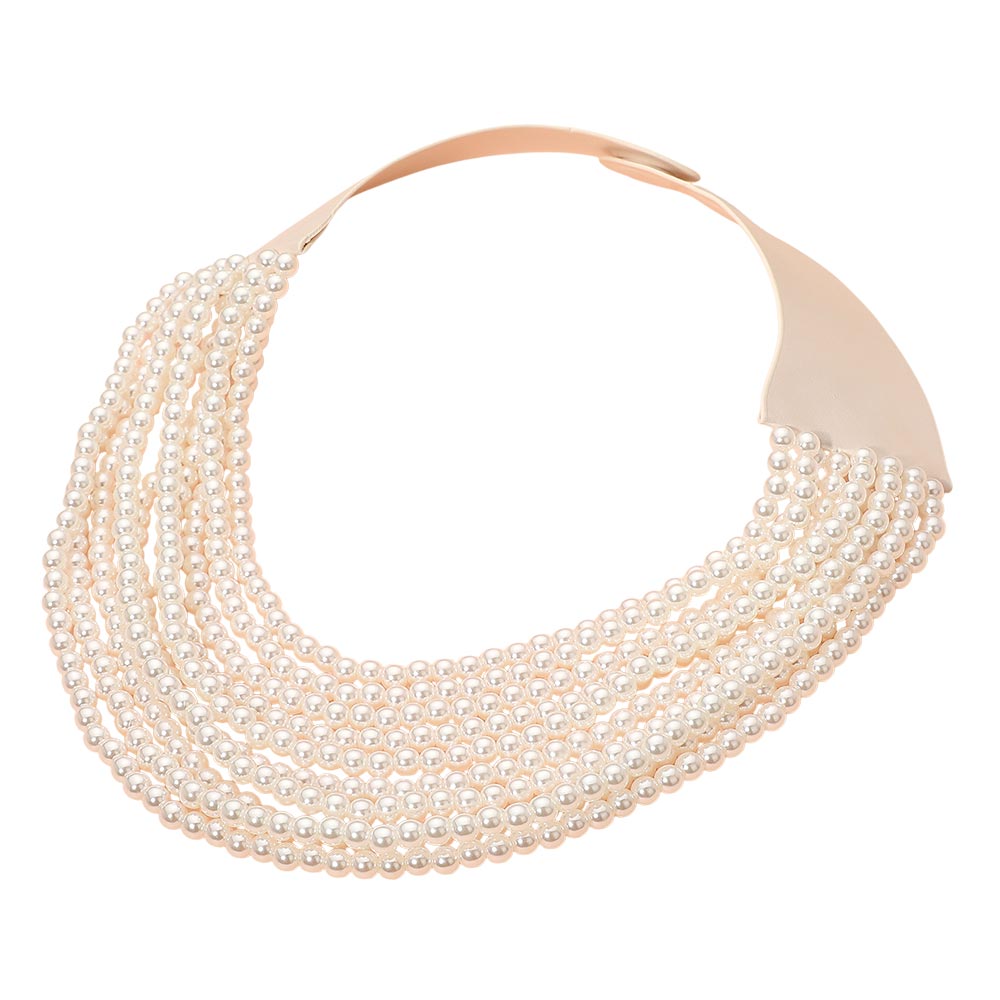Gia Pearl Beaded Magnetic Collar Necklace