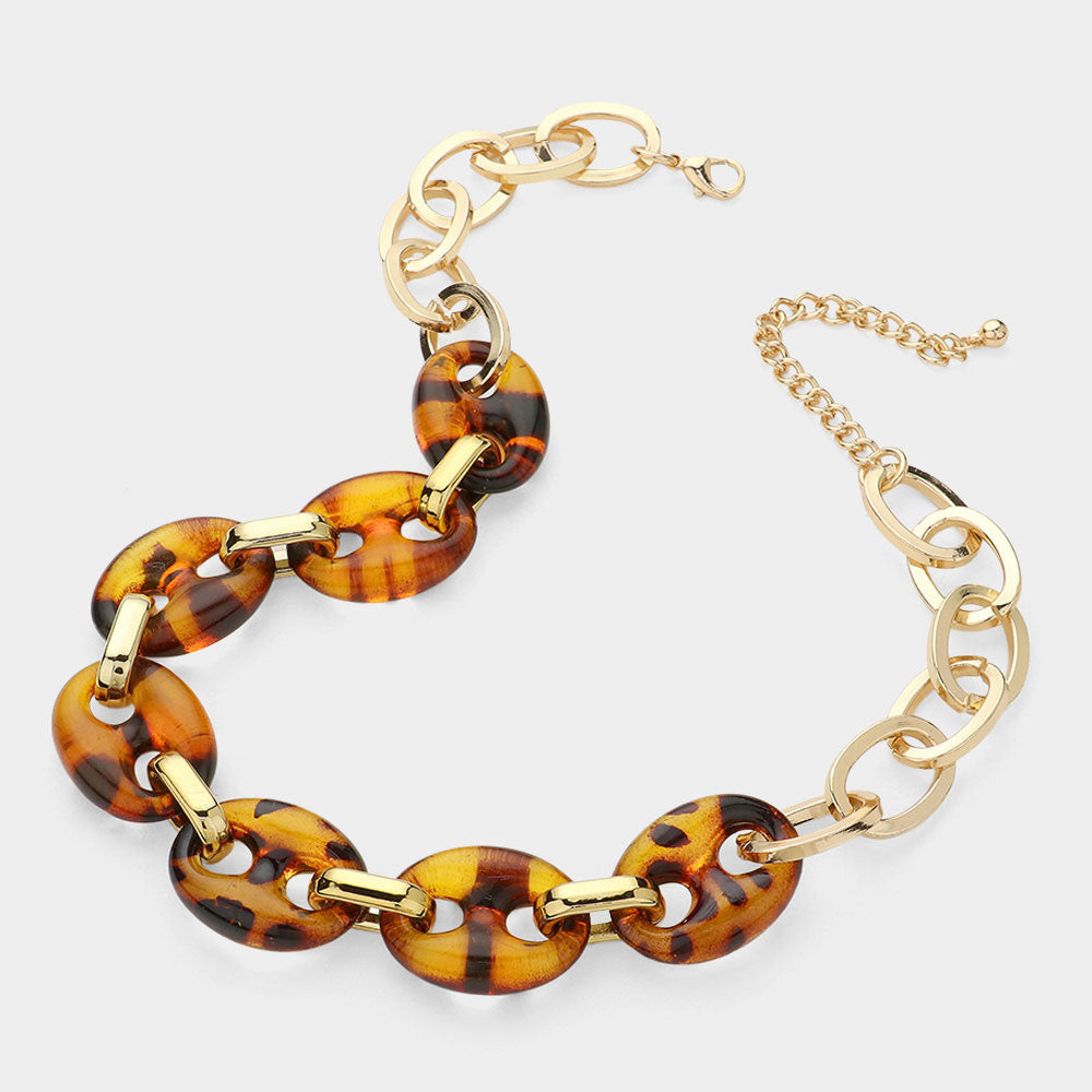 Cara Chunky Tortoise Mariner Link Necklace Set