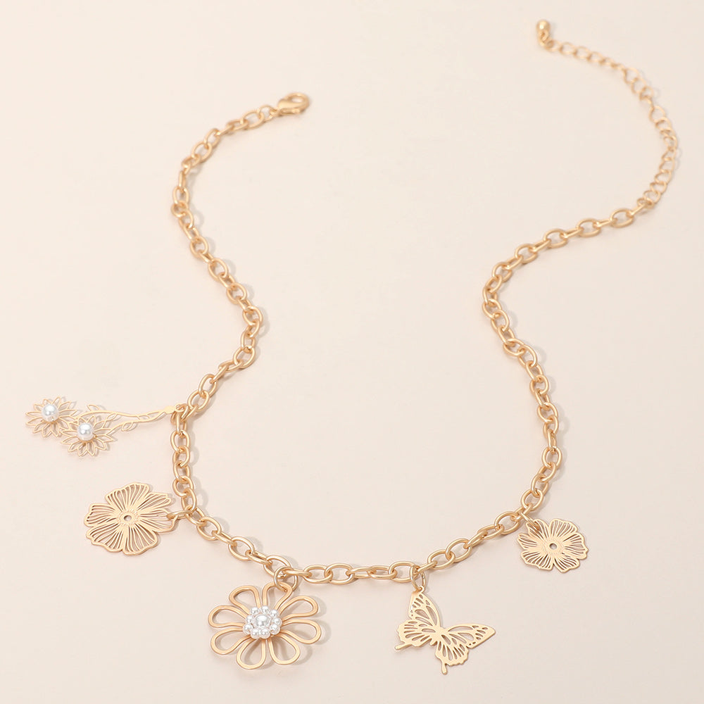 Wings and Petals Charm Necklace
