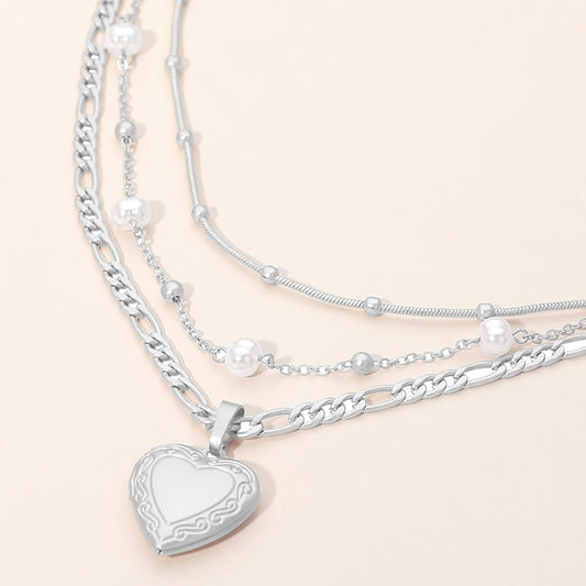You Have My Heart 3PC Locket Layered Necklace
