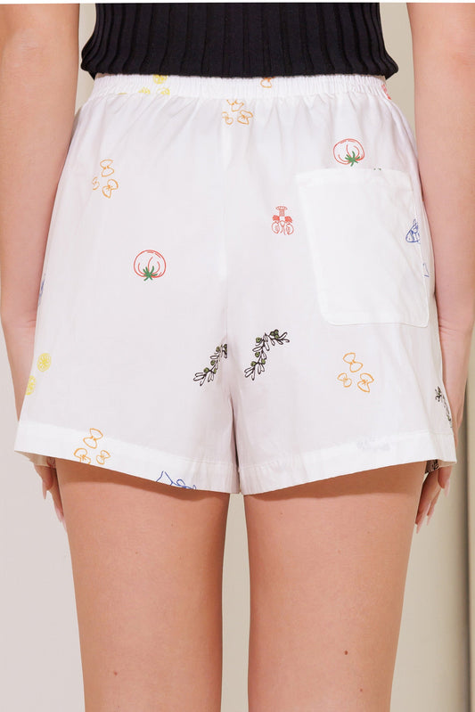 AFTER HOURS WHITE WOVEN SHORTS