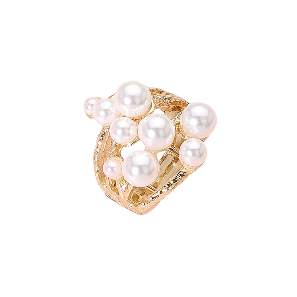 Pile of Pearls Gold Cluster Ring